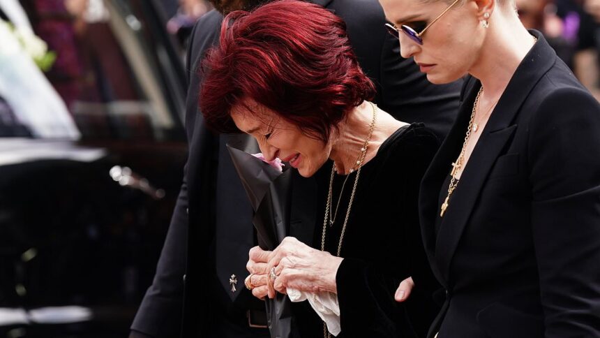 frail sharon osborne breaks down in tears and is supported by family at ozzys funeral procession 688a18ccef80e