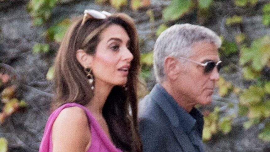 amal clooney 47 cuts an elegant figure in a pink thigh split dress as she and her dapper husband george 64 head out for dinner in lake como 6894a980d92cb