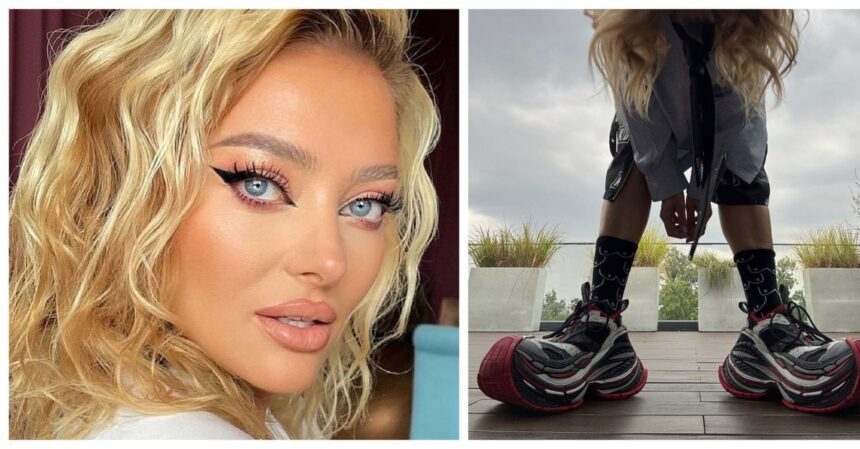 delia din nou in centrul atentiei cat a platit pentru adidasii uriasi care i au uluit pe fani papuci de lebada 688cc21b5bd2c