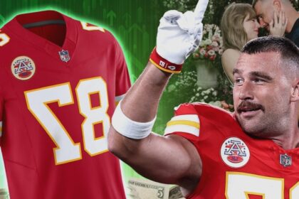 travis kelce jersey sales explode after taylor swift engagement 68b00e6ed2a5e
