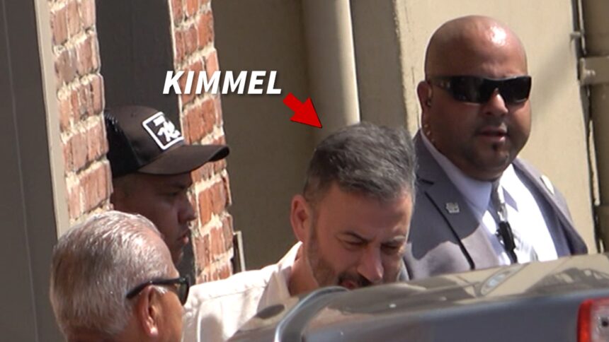 jimmy kimmel arrives at hollywood studio to tape live after suspension 68d30186944cb