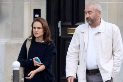 natalie portman cuts a casual figure on rare outing with boyfriend tanguy destable as they enjoy a romantic stroll in paris following her divorce from cheating ex benjamin millep 68cab82bd57dc