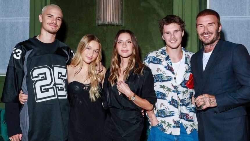 romeo beckham poses for sweet family pictures at his lavish 23rd birthday bash in london as eldest brother brooklyn and his wife nicola peltz are nowhere to be seen 68bc9da8f03be