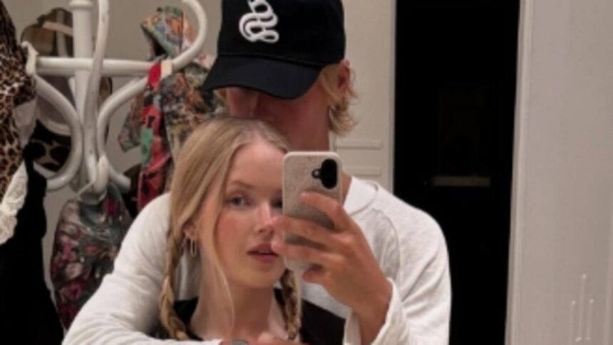 ellie bamber goes instagram official with danish actor oliver overgaard in sweet selfie as they ramp up their romance 69257b1157e5f
