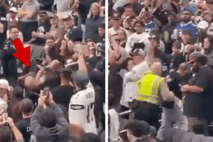 fistfight erupts in stands during raiders vs browns game in las vegas 692484175909d