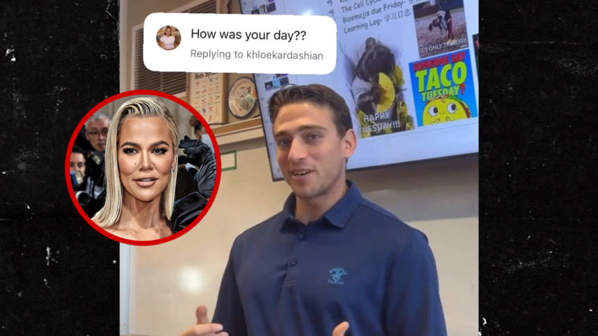 hot teacher shoots his shot after khloe kardashian flirts in his comments 6939c18996aae