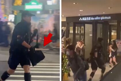maniac goes on slashing spree with knife and smoke bombs in taiwan on video 6945784ac1e6a