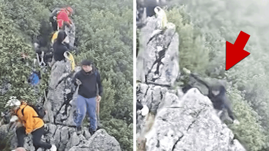 tourist falls off cliff while trying to take selfie in horrifying video 69375b7ac3ec3