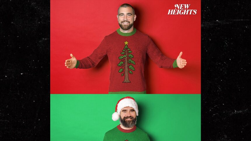 travis and jason kelce spark viral reactions with suggestive christmas sweaters 694d9d0fa3ed0