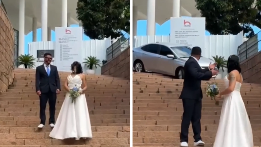 car crashes wedding photoshoot on cathedral stairs see video 696a9abc4ecf0